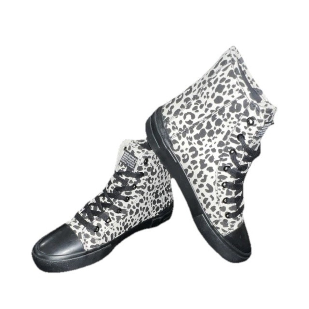 Levi Strauss Women's High-Top Leopard Print Canvas Sneakers Lace Up US 8 EU 39